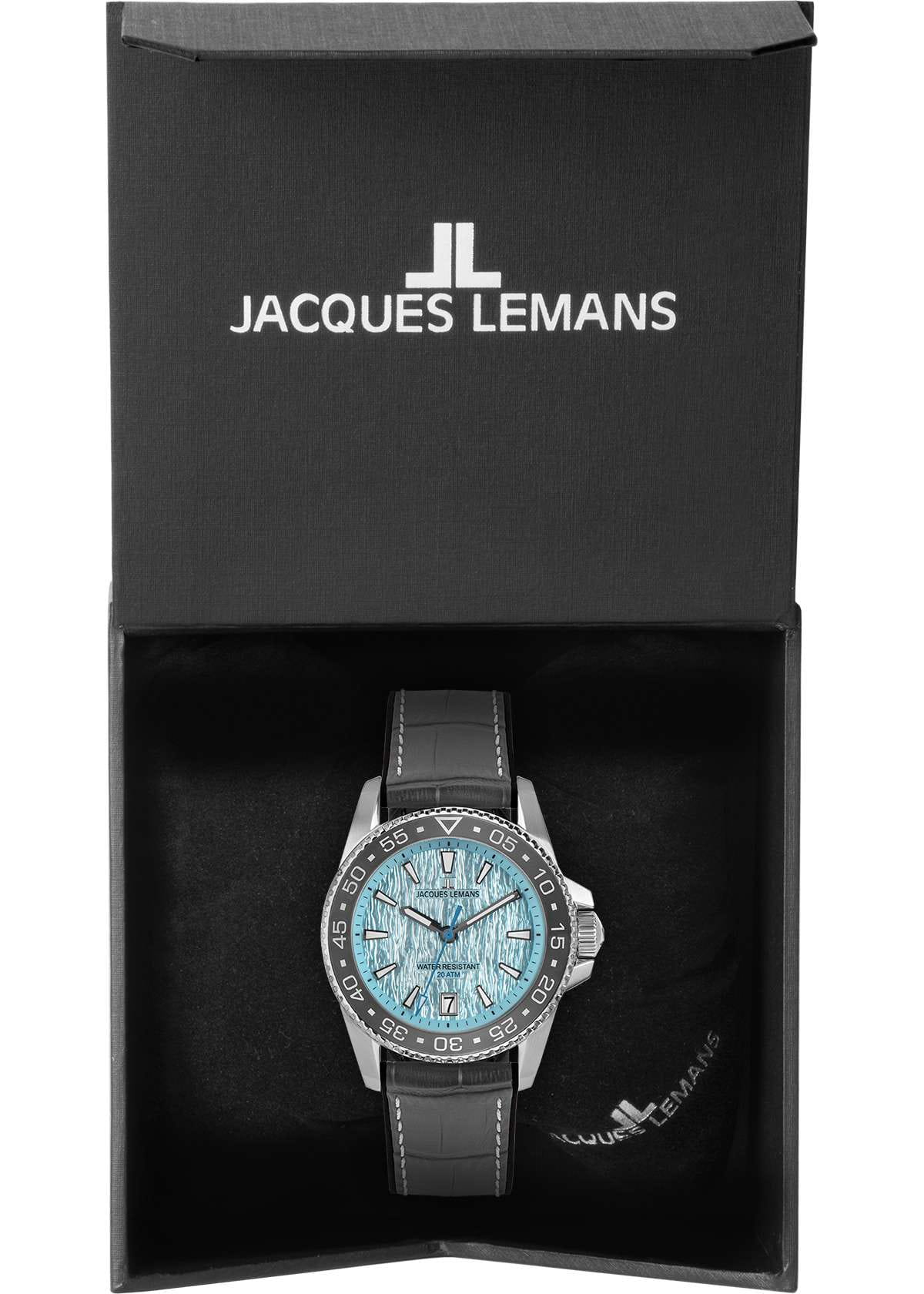 Jacques Lemans Jacques Lemans Liverpool Diver 1-2205F мужские часы голубой циферблат на запястье