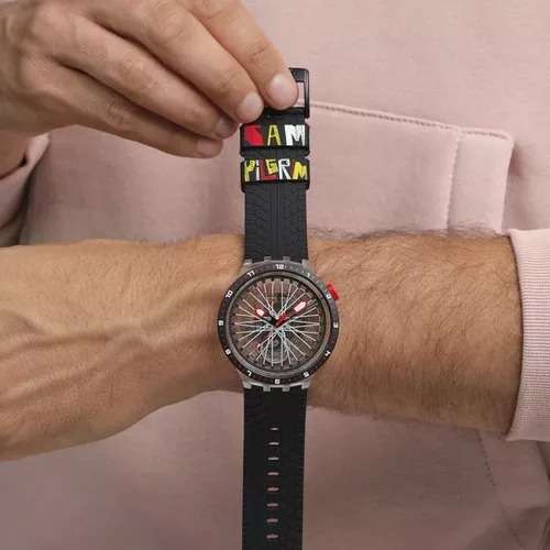 Swatch Swatch Big Bold Biosourced Lacquered SB05K103 мужские часы прозрачный циферблат на запястье