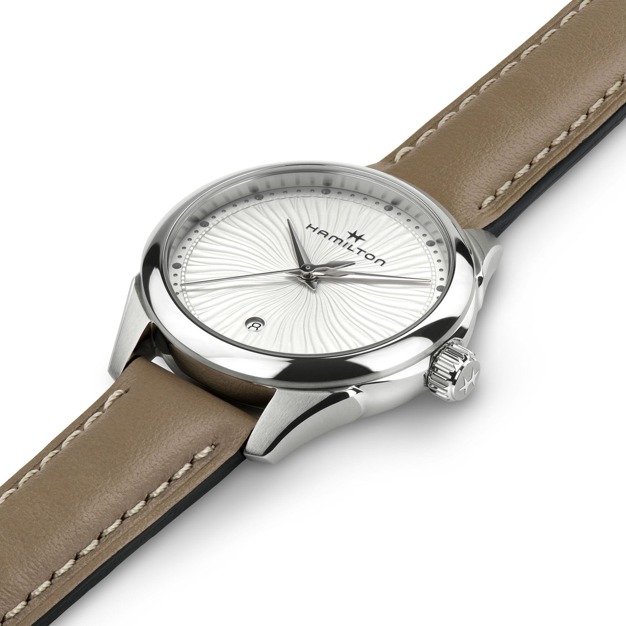 Hamilton Hamilton Jazzmaster Lady Quartz H32231810, jazzmaster швейцария женские часы на браслете кожаный боковой вид