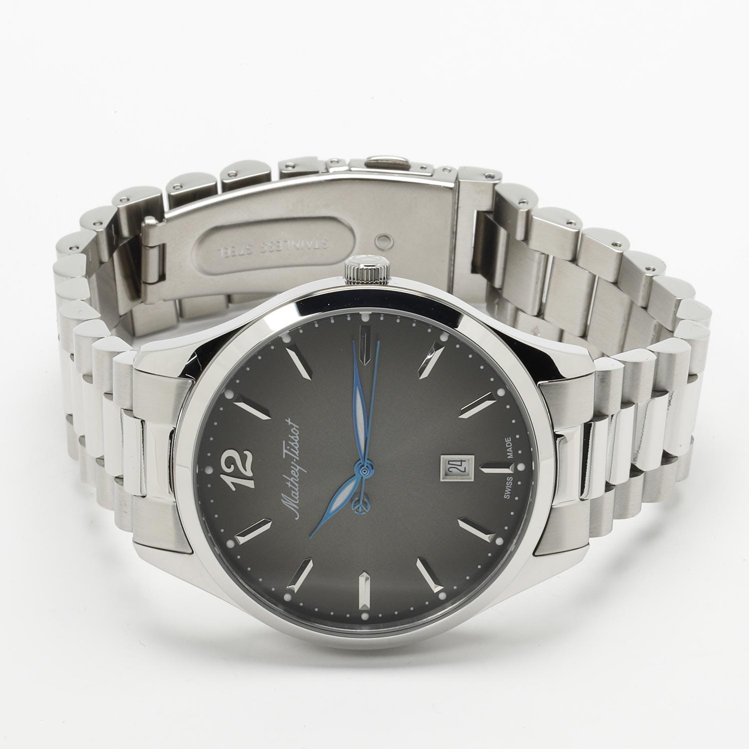 Mathey-Tissot Mathey-Tissot Urban H411MAN,  швейцария мужские часы на браслете нержавеющая сталь боковой вид