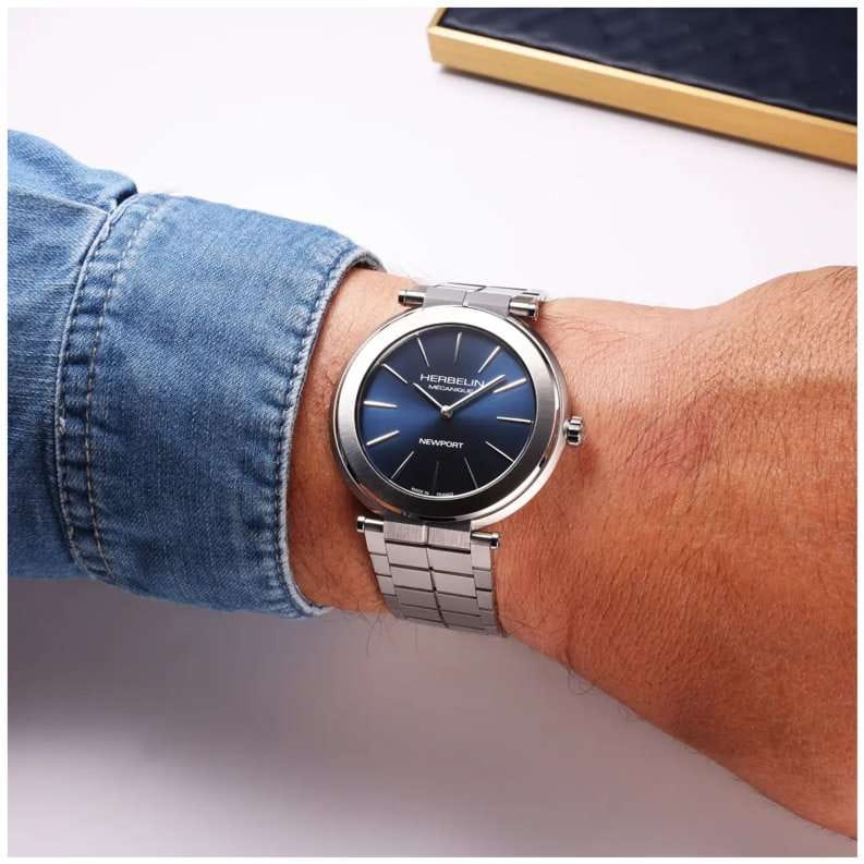 Herbelin Herbelin Newport Slim 1222B15S , наручные мужские часы фото под углом