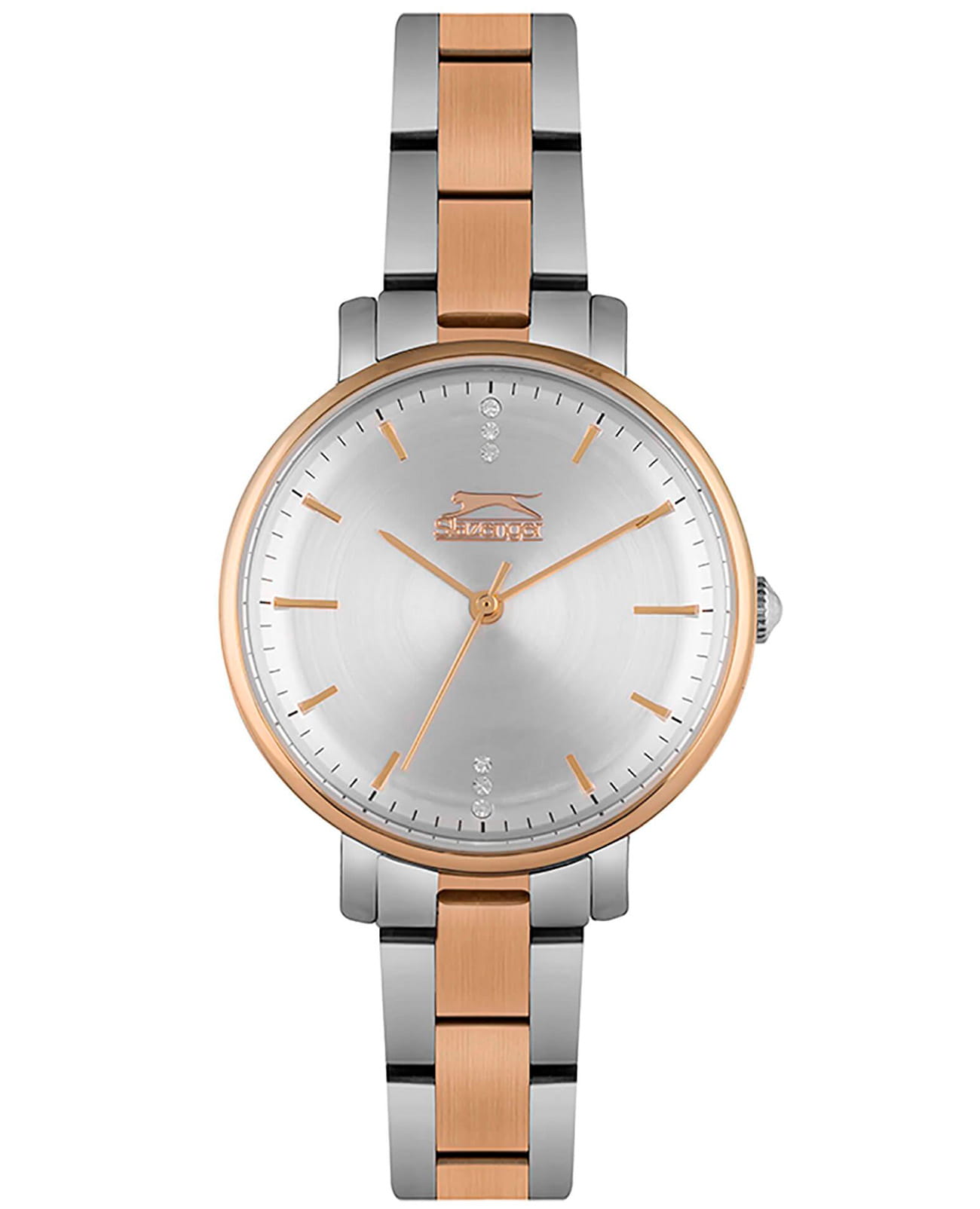 Slazenger Slazenger SL.09.6226.3.04  SL.09.6226.3.04 кварцевые женские часы серебристый циферблат, браслет суперметалл с ip покрытием — вид спереди