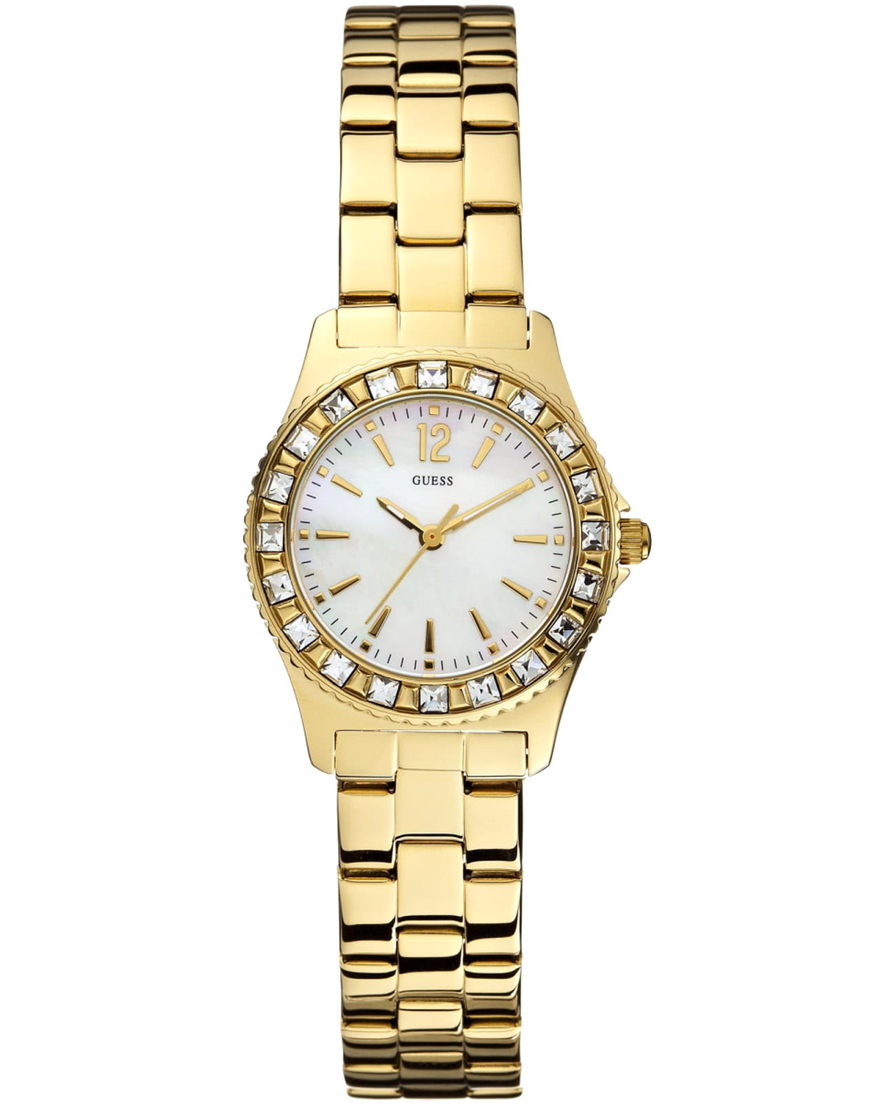 Guess Guess Sport W0025L2  W0025L2 кварцевые женские часы перламутровый циферблат, браслет нержавеющая сталь с ip-покрытием — вид спереди
