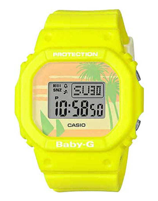 Casio Casio Baby-G BGD-560BC-9  BGD-560BC-9 кварцевые женские часы желтый циферблат, браслет пластик — вид спереди