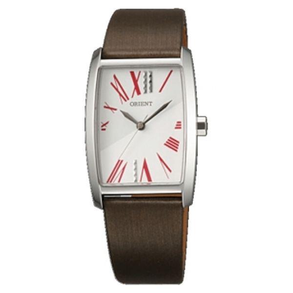Orient Orient QCBE004W (FQCBE004W)  FQCBE004W  женские часы белый циферблат, браслет кожа + текстиль — вид спереди
