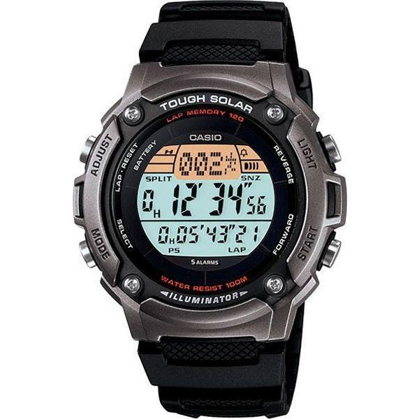 Casio Casio Illuminator W-S200H-1A  W-S200H-1A автокварц (кинетик) мужские часы  циферблат, браслет каучук — вид спереди