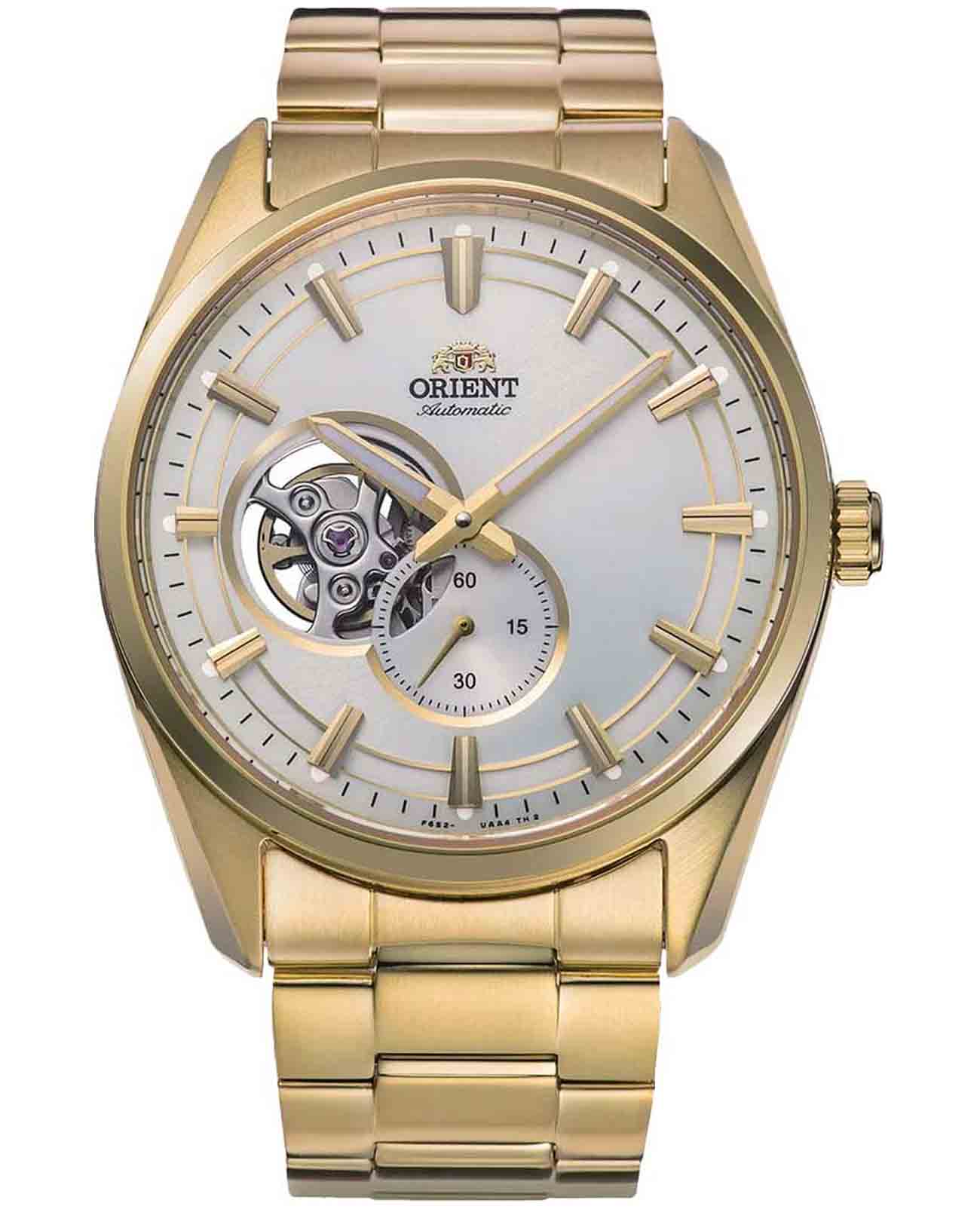 Orient Orient Contemporary RA-AR0007S (RN-AR0007S)  RA-AR0007S механические мужские часы серебристый циферблат, браслет нержавеющая сталь с pvd-покрытием — вид спереди