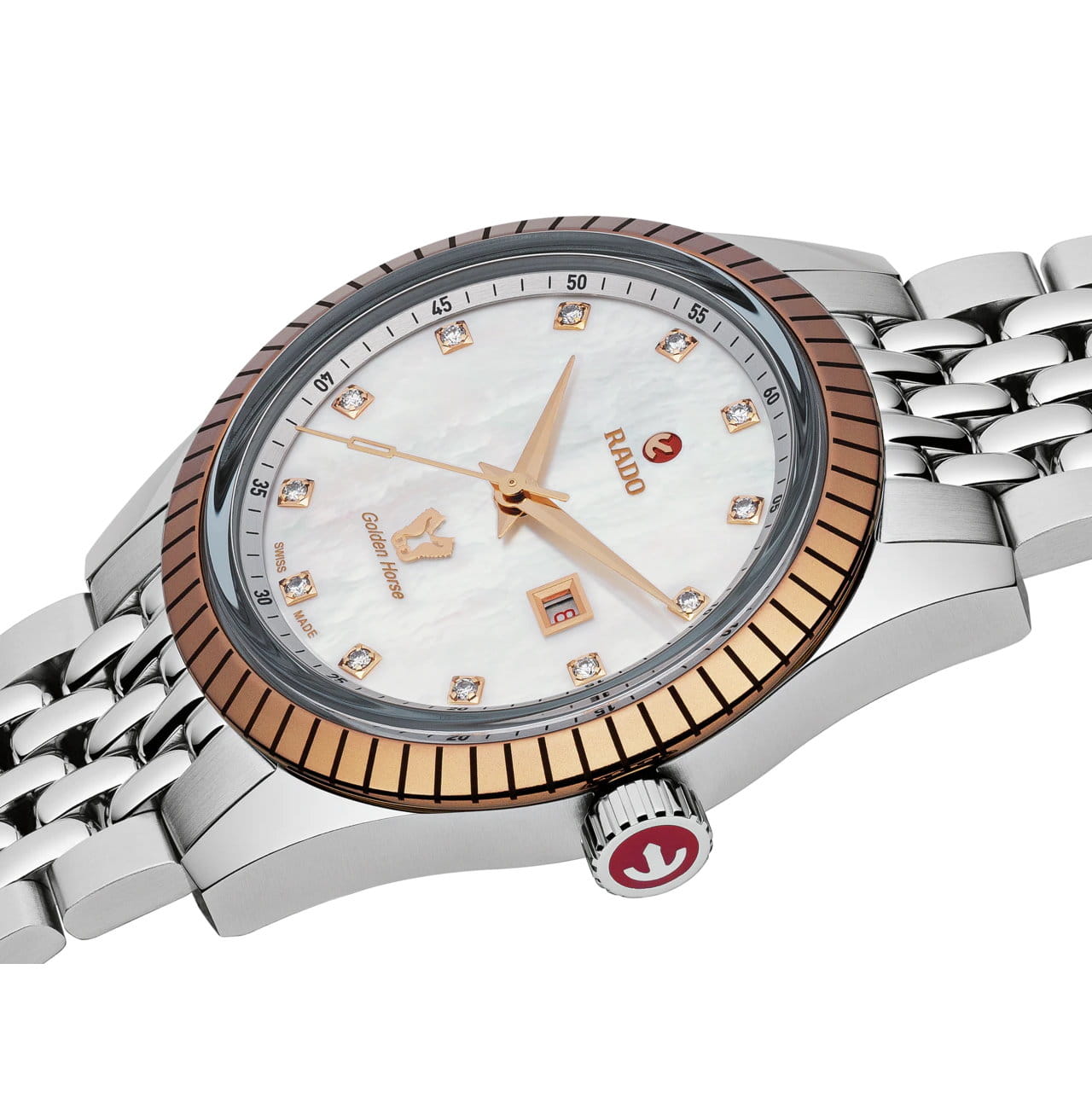 Rado Rado Golden Horse Automatic Diamonds R33102903, golden horse швейцария женские часы на браслете нержавеющая сталь боковой вид