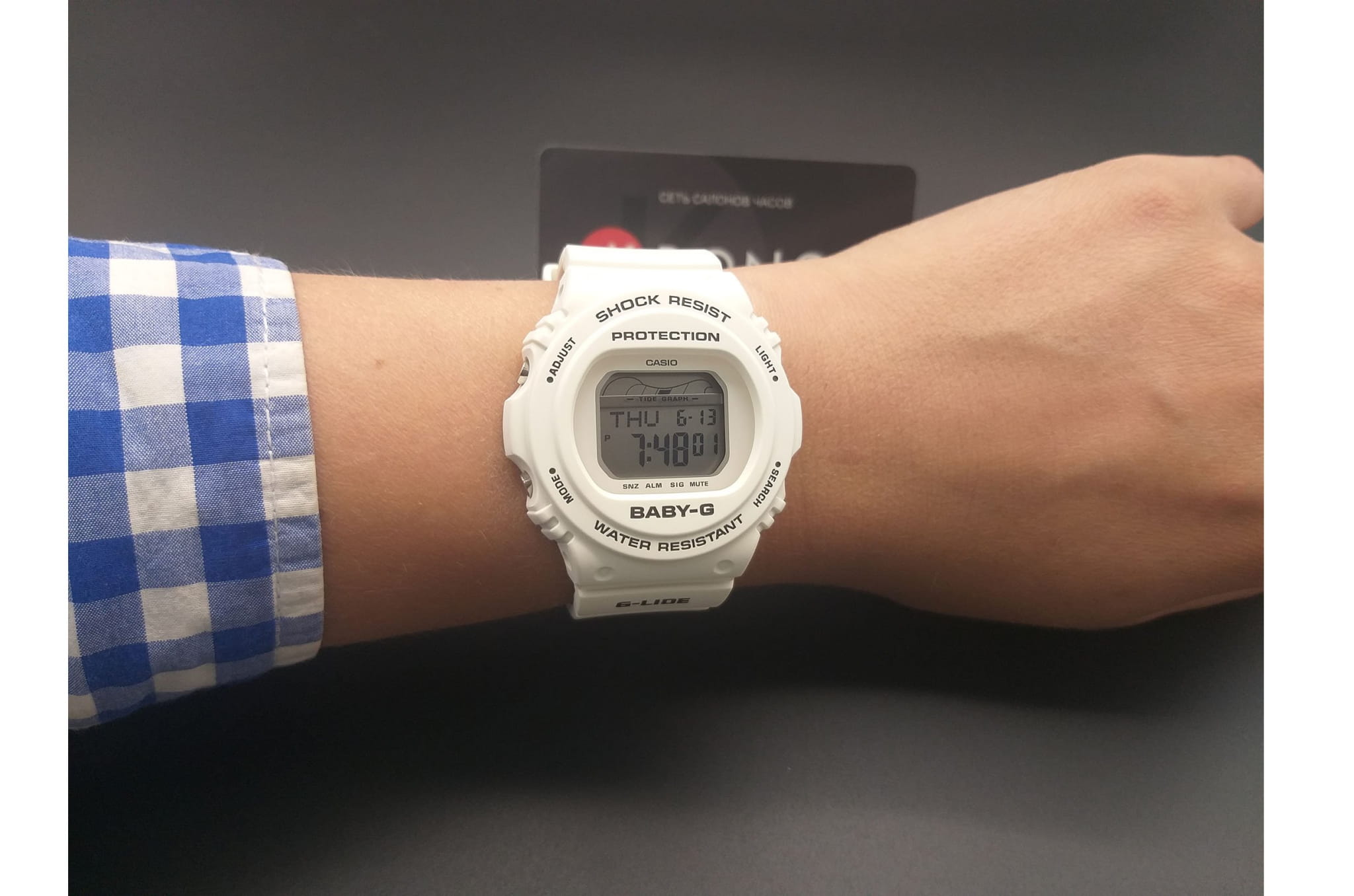 Casio Casio Baby-G BLX-570-7 кварцевые женские часы часы крупный план серый циферблата
