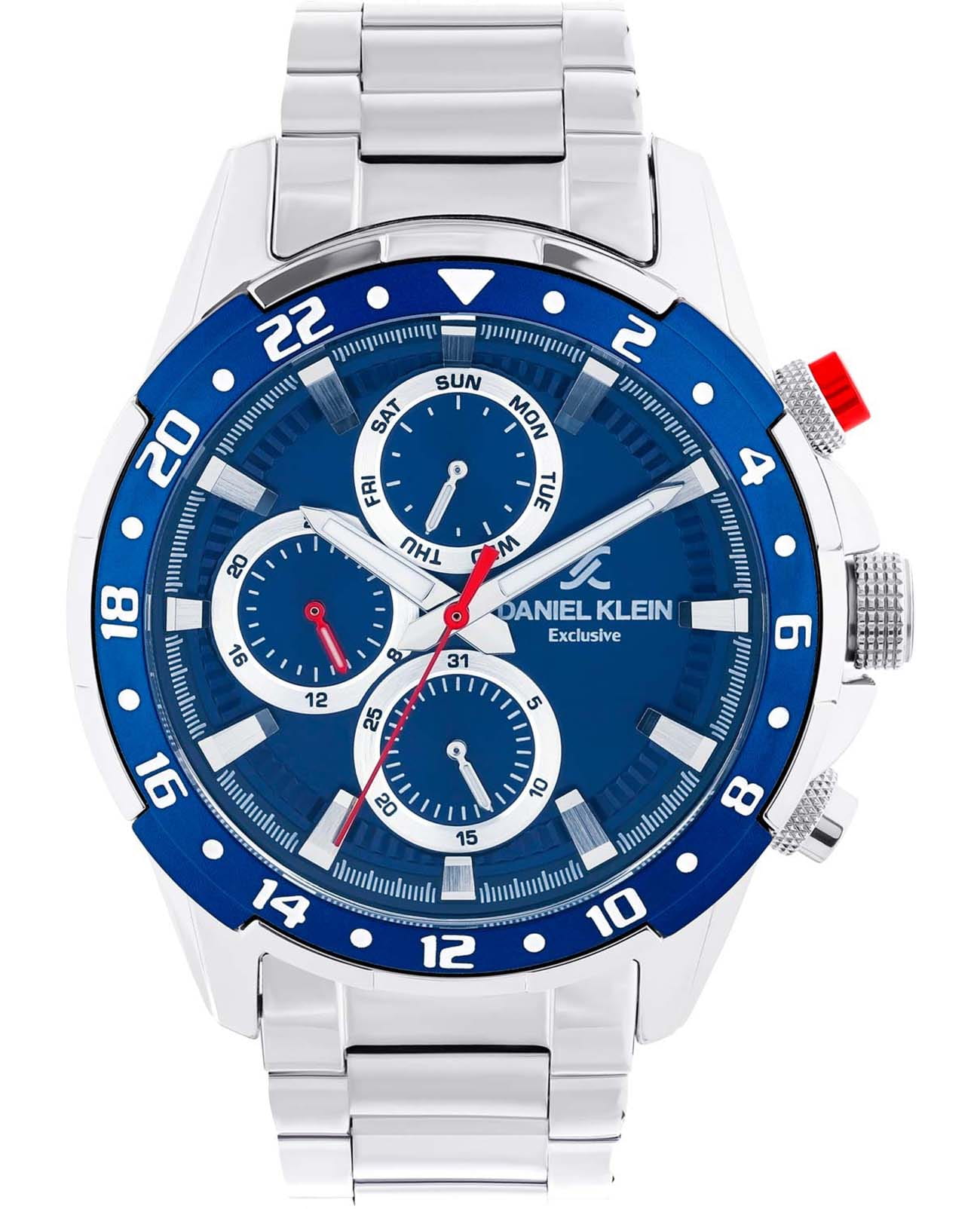 Daniel Klein Daniel Klein Exclusive DK.1.13642-2  DK.1.13642-2 кварцевые мужские часы синий циферблат, браслет нержавеющая сталь — вид спереди