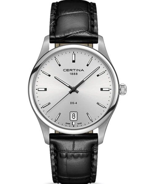 Certina Certina C022.610.16.031.00  C0226101603100 кварцевые мужские часы серый циферблат, браслет кожаный — вид спереди