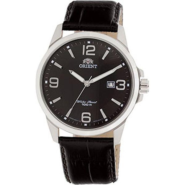 Orient Orient UNF6005T (FUNF6005T)  FUNF6005T  мужские часы коричневый циферблат, браслет кожа + текстиль — вид спереди