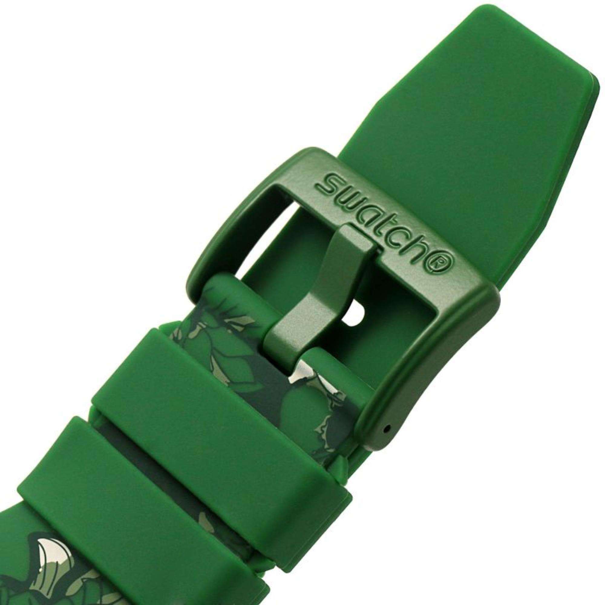 Swatch Swatch Big Bold Biosourced Lacquered SB05G104 мужские часы зеленый циферблат на запястье