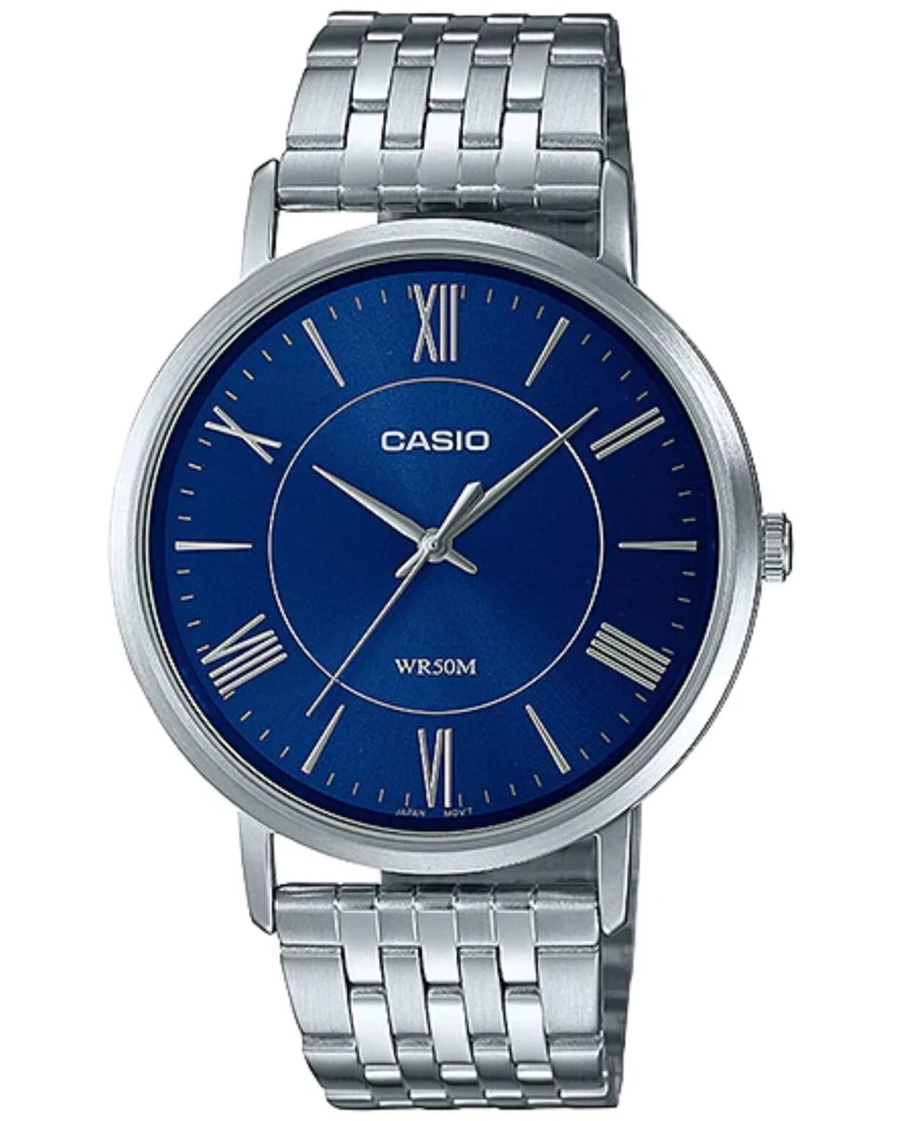 Casio Casio Collection MTP-B110D-2A  MTP-B110D-2A кварцевые мужские часы синий циферблат, браслет нержавеющая сталь — вид спереди