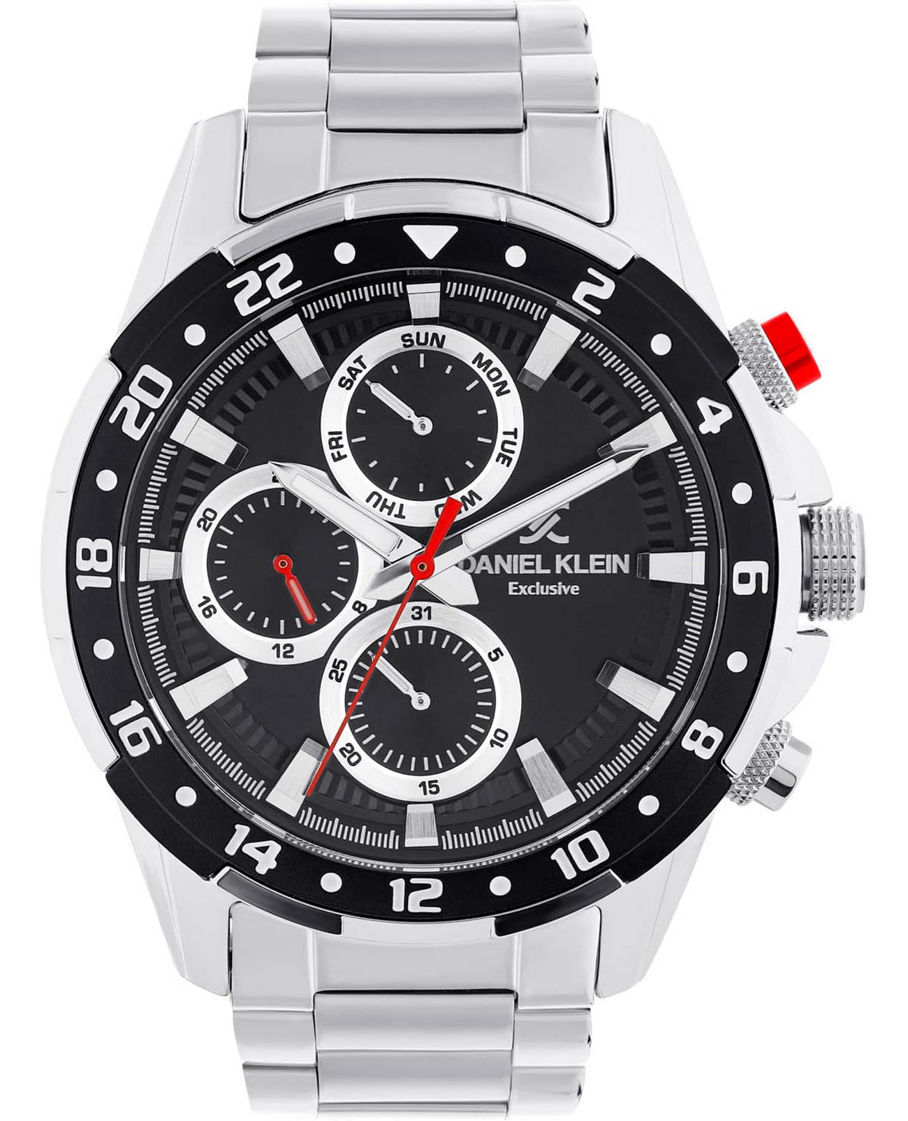 Daniel Klein Daniel Klein Exclusive DK.1.13642-1  DK.1.13642-1 кварцевые мужские часы черный циферблат, браслет нержавеющая сталь — вид спереди