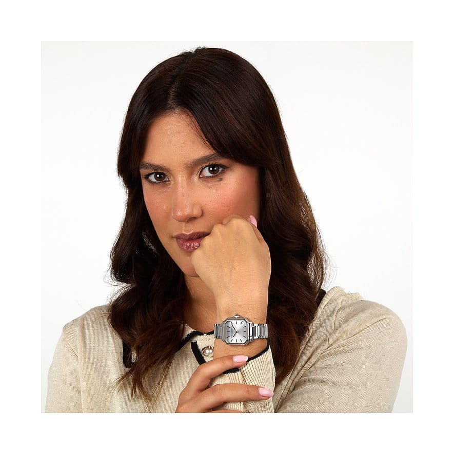 Karl Lagerfeld Karl Lagerfeld Square Classics R0553102506 кварцевые женские часы часы крупный план серебристый циферблата