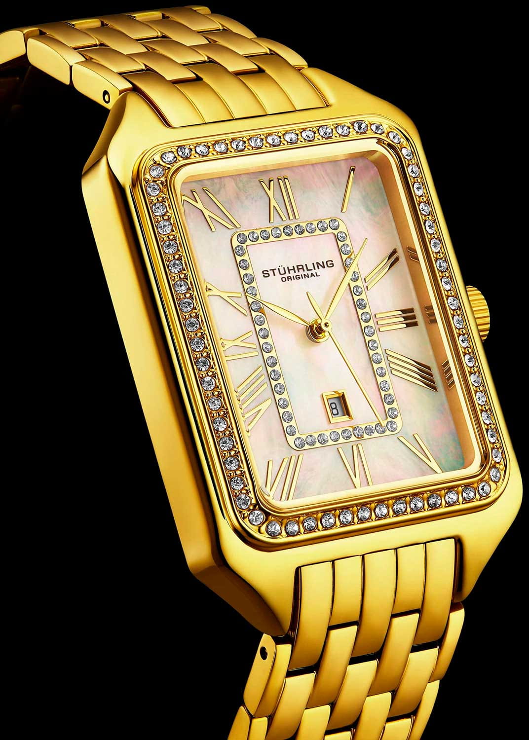 Stuhrling Stuhrling Lustra 4061.3,  сша женские часы на браслете нержавеющая сталь с pvd-покрытием боковой вид