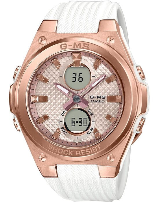 Casio Casio Baby-G MSG-C100G-7A  MSG-C100G-7A кварцевые женские часы белый циферблат, браслет пластик — вид спереди