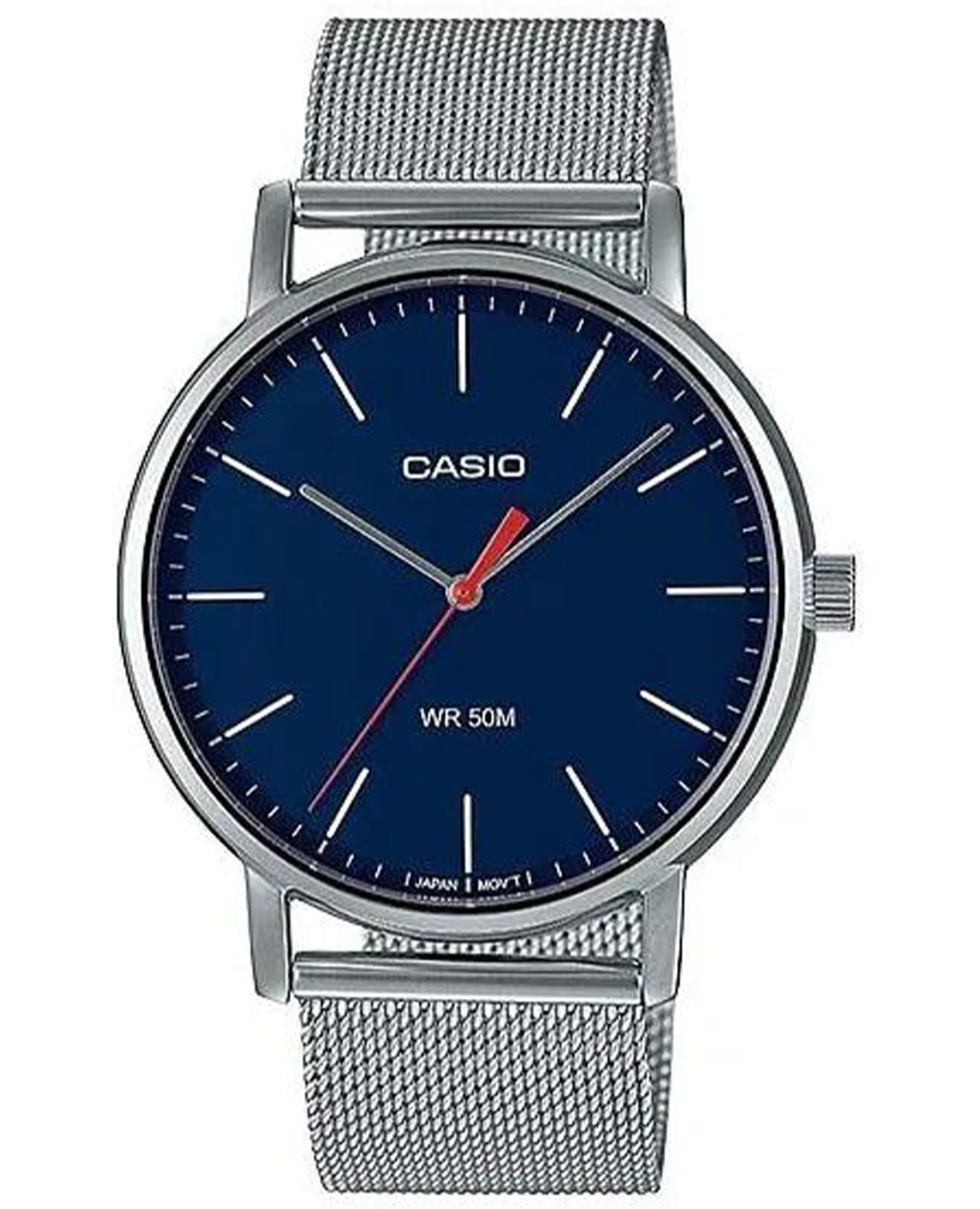 Casio Casio Collection MTP-E171M-2E  MTP-E171M-2E кварцевые мужские часы синий циферблат, браслет нержавеющая сталь — вид спереди