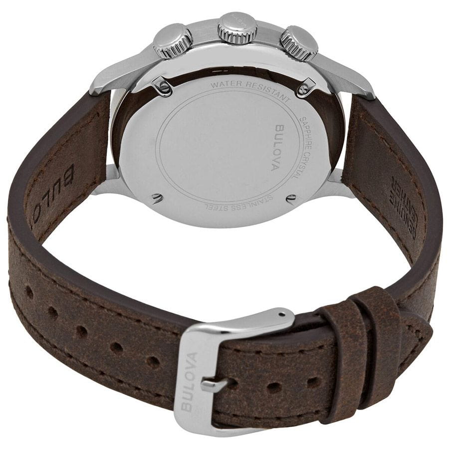 Bulova Bulova Pilot 96A245,  сша мужские часы на браслете кожаный боковой вид