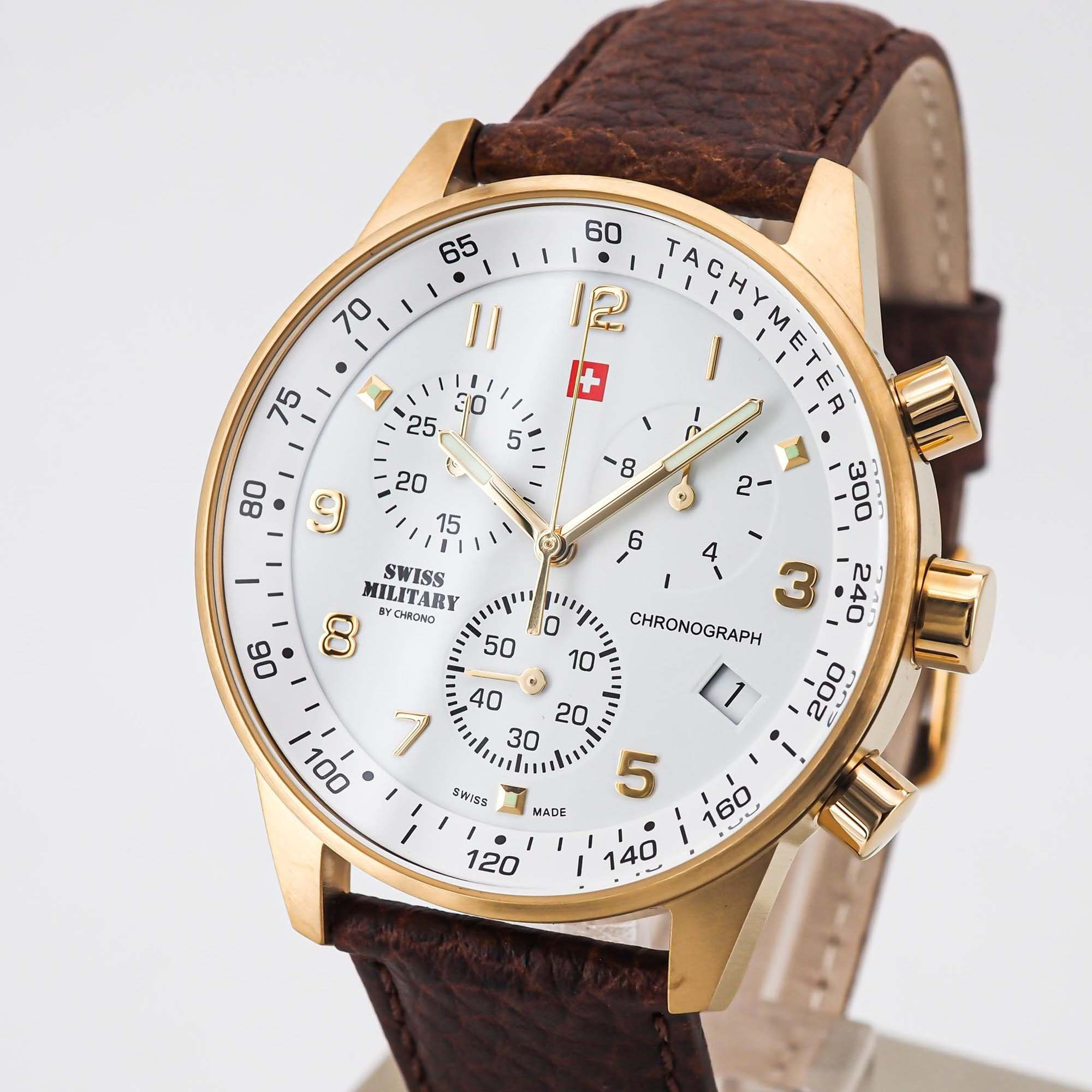 Swiss Military by Chrono Swiss Military by Chrono SM34012.07 кварцевые мужские часы часы крупный план белый циферблата