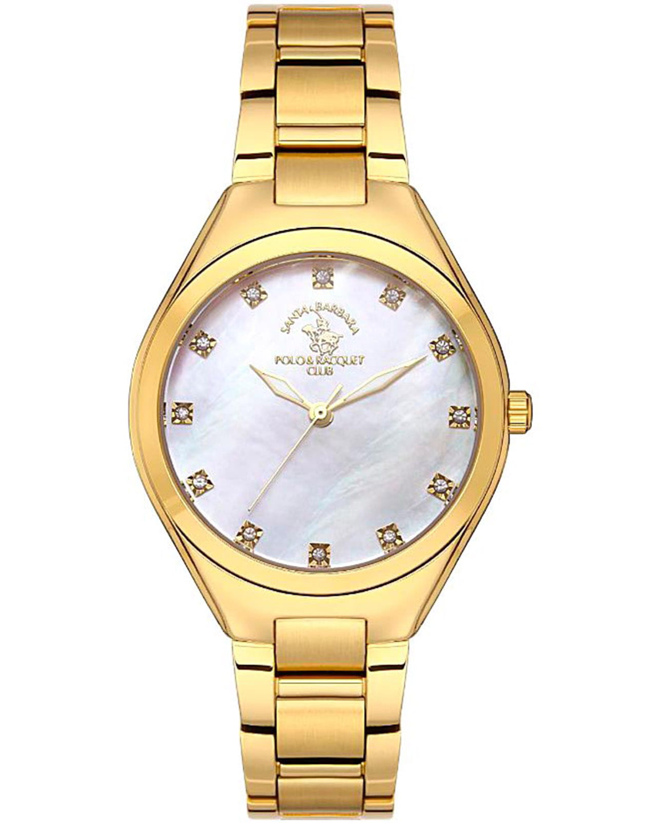 Santa Barbara Polo & Racquet Club Santa Barbara Polo & Racquet Club Unique SB.1.10487-2  SB.1.10487-2 кварцевые женские часы перламутровый циферблат, браслет нержавеющая сталь с ip-покрытием — вид спереди