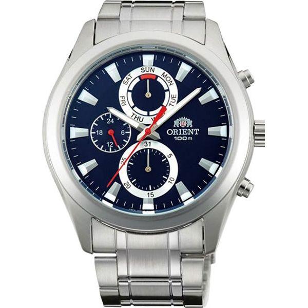 Orient Orient UY07001D (FUY07001D)  UY07001D  мужские часы синий циферблат, браслет  — вид спереди