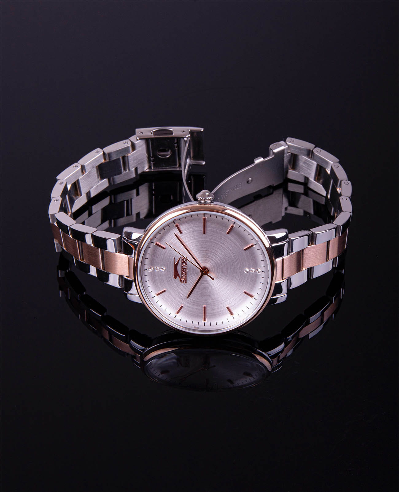 Slazenger Slazenger SL.09.6226.3.04,  англия женские часы на браслете суперметалл с ip покрытием боковой вид