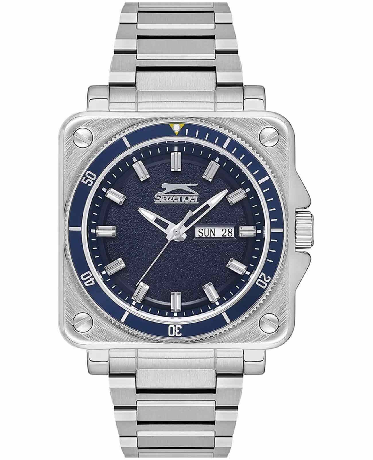 Slazenger Slazenger SL.09.2232.1.03  SL.09.2232.1.03 кварцевые мужские часы синий циферблат, браслет нержавеющая сталь — вид спереди