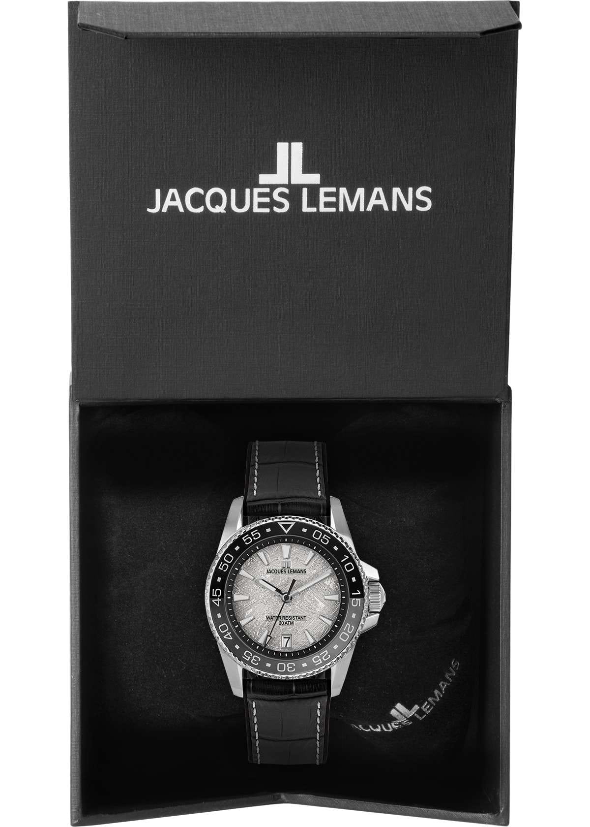 Jacques Lemans Jacques Lemans Liverpool Diver 1-2205E кварцевые мужские часы часы крупный план серебристый циферблата