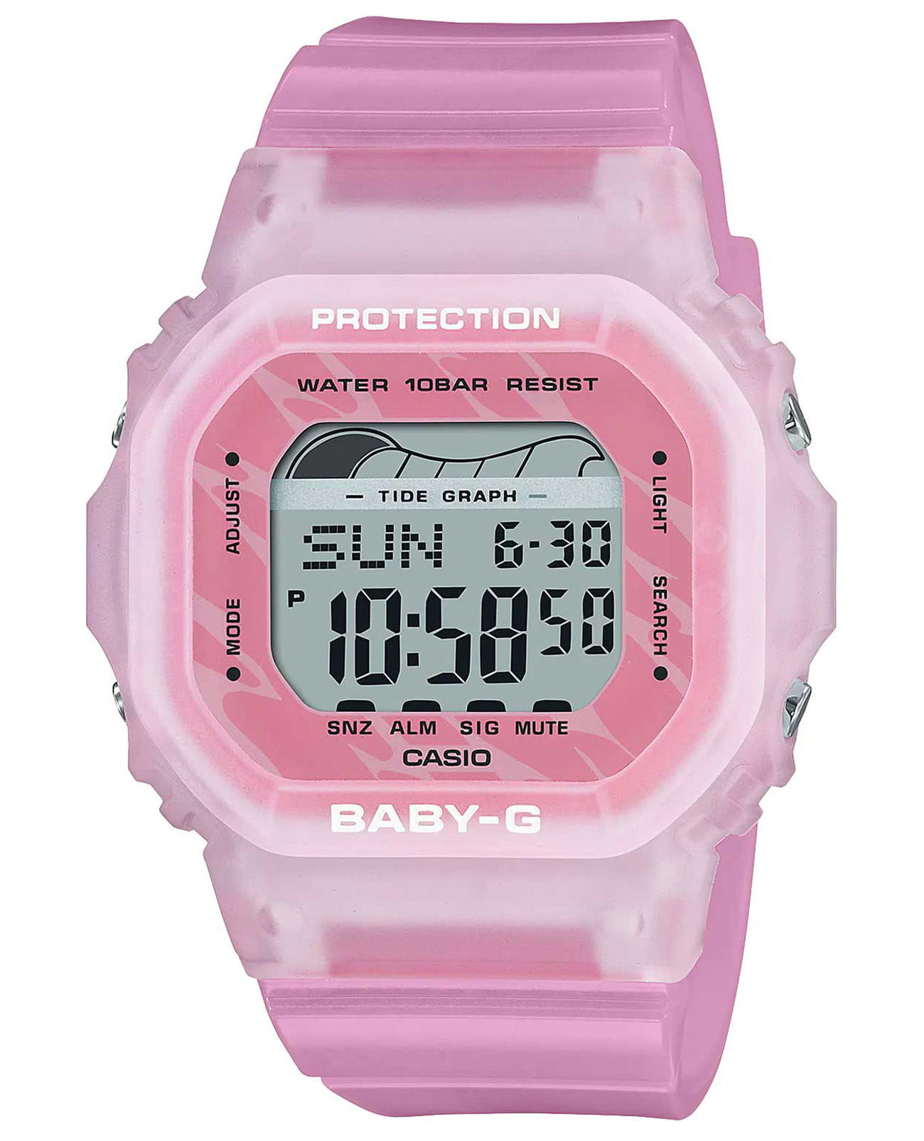 Casio Casio Baby-G BLX-565S-4  BLX-565S-4 кварцевые женские часы розовый циферблат, браслет пластик — вид спереди