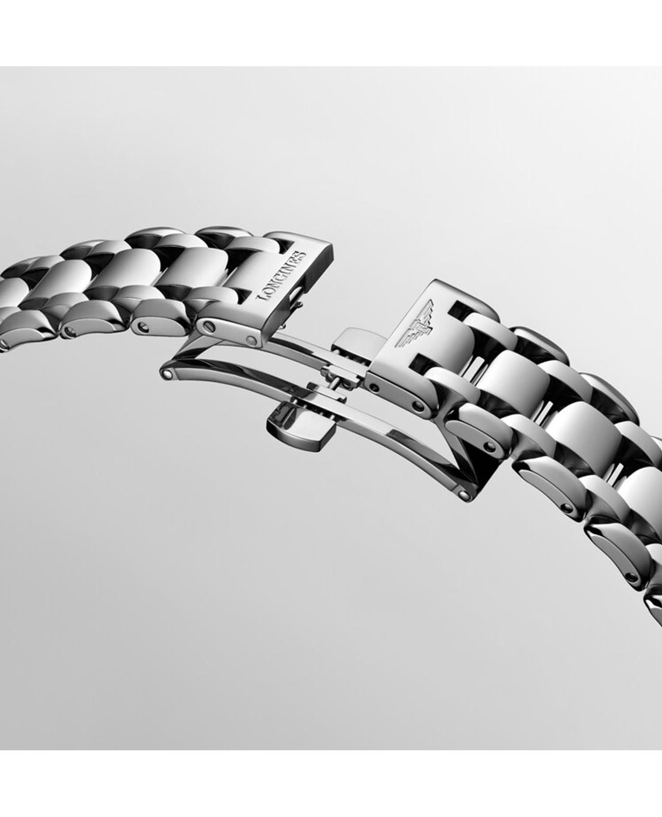 Longines Longines PrimaLuna L8.113.4.87.6 механические женские часы часы крупный план серебристый циферблата