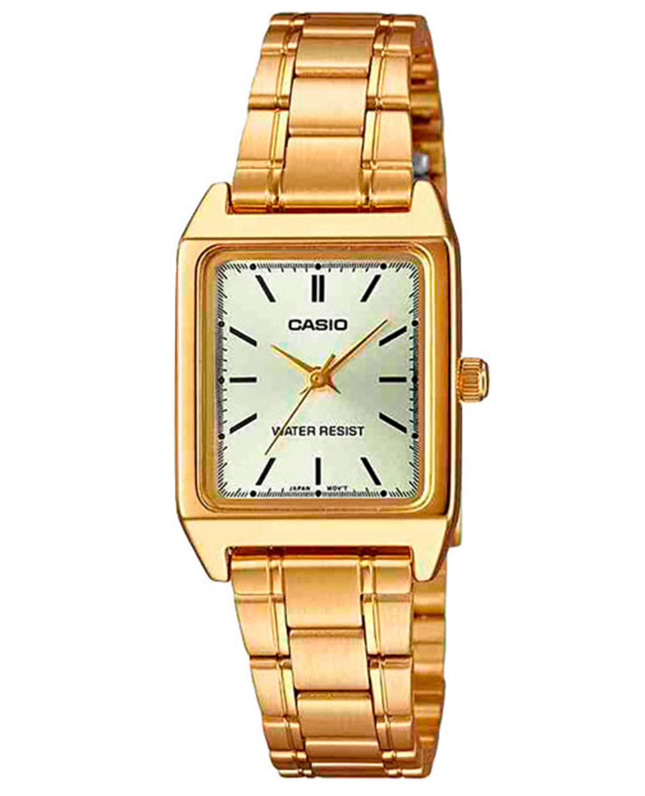 Casio Casio Collection LTP-V007G-9E  LTP-V007G-9E кварцевые женские часы серебристый циферблат, браслет сталь с ip покрытием — вид спереди