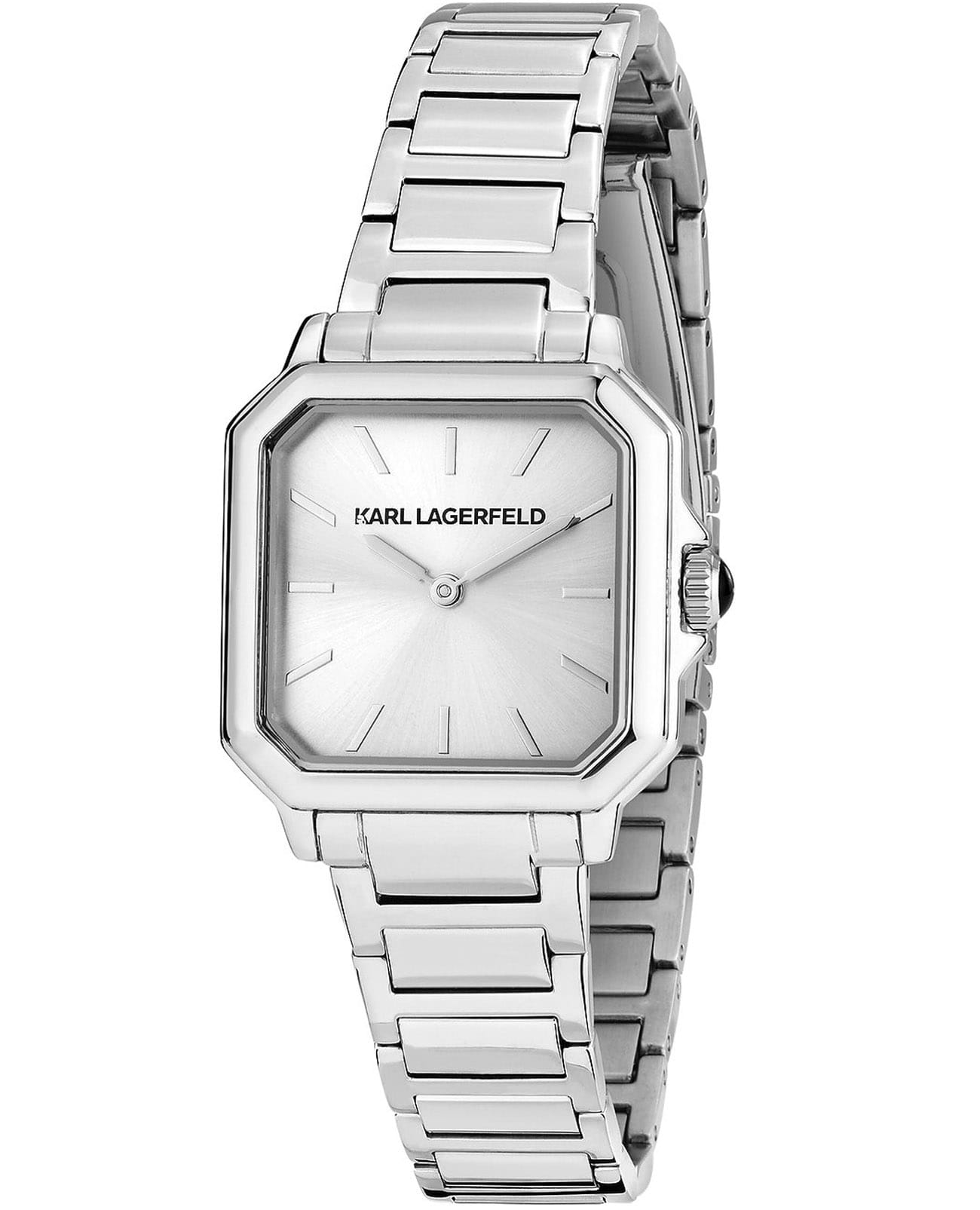 Karl Lagerfeld Karl Lagerfeld Square Classics R0553102506  R0553102506 кварцевые женские часы серебристый циферблат, браслет нержавеющая сталь — вид спереди