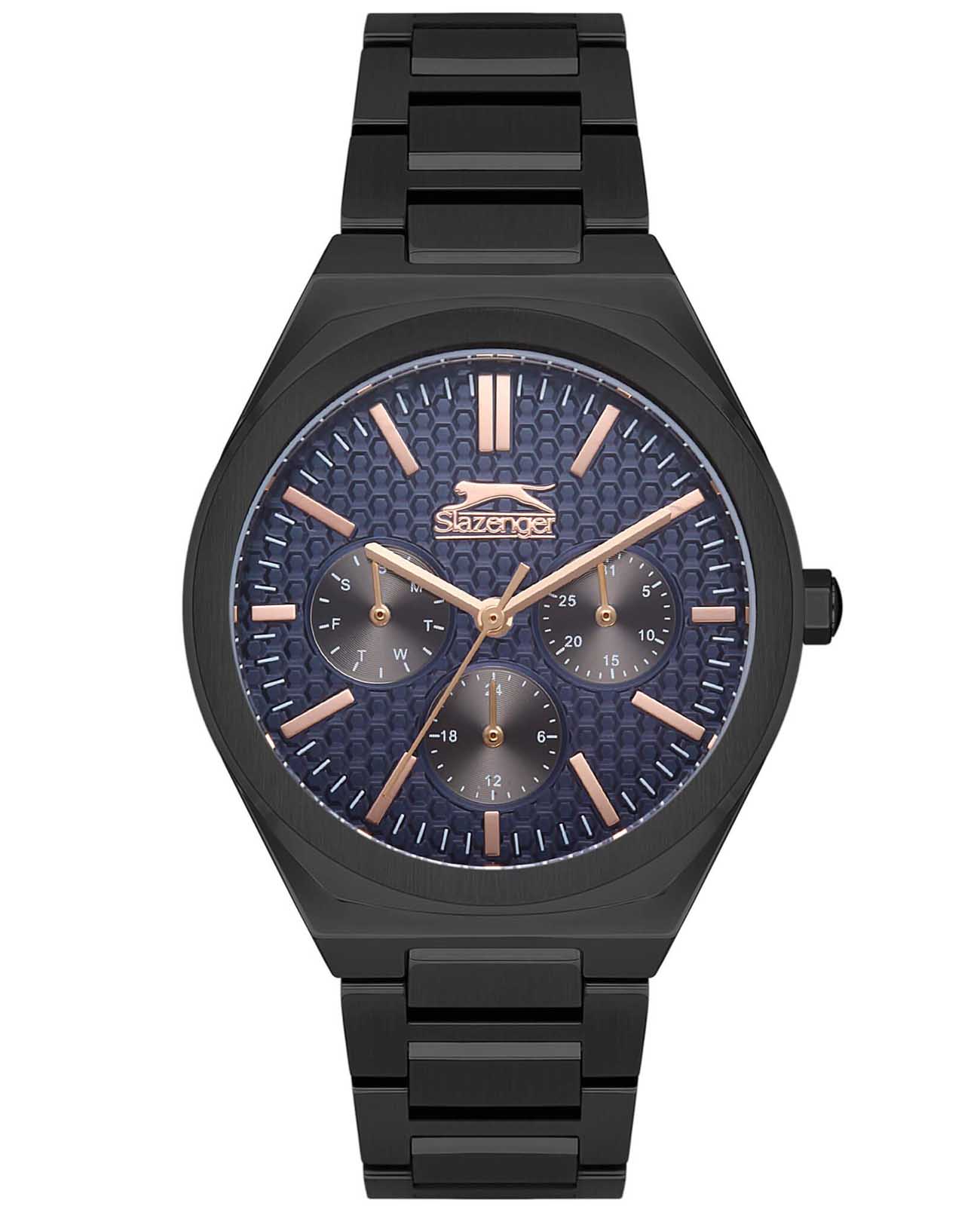 Slazenger Slazenger SL.09.2138.4.03  SL.09.2138.4.03 кварцевые женские часы синий циферблат, браслет суперметалл с ip покрытием — вид спереди