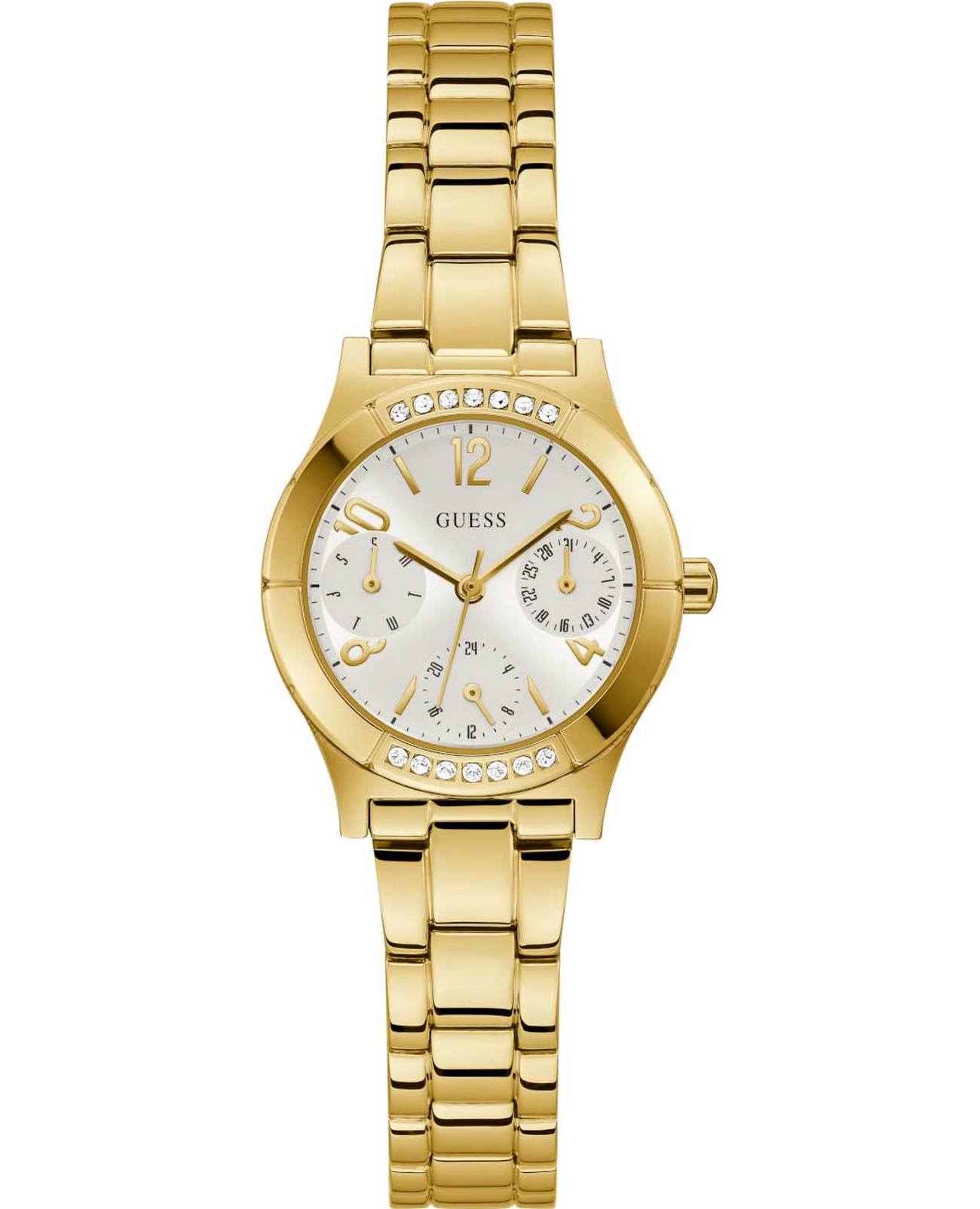Guess Guess Sport Steel GW0413L2  GW0413L2 кварцевые женские часы белый циферблат, браслет нержавеющая сталь — вид спереди