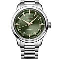 Longines Longines Conquest Heritage L1.649.4.02.6  L16494026 механические мужские часы зеленый циферблат, браслет нержавеющая сталь — вид спереди