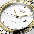 Longines Longines Flagship L4.984.3.27.7 мужские часы белый циферблат на запястье