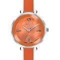 Lee Cooper Lee Cooper LC07813.380  LC07813.380 кварцевые женские часы оранжевый циферблат, браслет сталь + керамические вставки — вид спереди