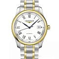 Longines Longines Master Collection L2.793.5.19.7  L27935197 механические мужские часы белый циферблат, браслет нержавеющая сталь + золото 18к — вид спереди