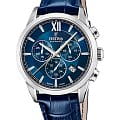 Festina Festina Swiss Made F20041/2  F20041/2 кварцевые мужские часы синий циферблат, браслет кожаный — вид спереди