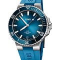 Oris Oris Aquis Date Calibre 400 01 400 7790 4135-07 4 23 45EB  01 400 7790 4135-07 4 23 45EB механические мужские часы синий циферблат, браслет каучук — вид спереди