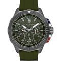 U.S. Polo Assn. U.S. Polo Assn. Crossing USPA1066-04  USPA1066-04 кварцевые мужские часы  зеленый циферблат, браслет силикон — вид спереди