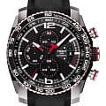 Tissot Tissot PRS 516 Extreme Automatic Chronograph T079.427.26.057.00 PRS 516 T0794272605700 механические мужские часы черный циферблат, браслет кожаный — вид спереди