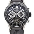 TAG Heuer TAG Heuer Carrera ACBF5A80  ACBF5A80 механические мужские часы черный циферблат, браслет каучук — вид спереди