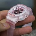 Casio Casio Baby-G BA-130CV-4A кварцевые женские часы часы крупный план розовый циферблата