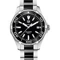TAG Heuer TAG Heuer Aquaracer WAY131G.BA0913  WAY131G.BA0913 кварцевые женские часы черный циферблат, браслет сталь + керамические вставки — вид спереди