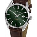 Jacques Lemans Jacques Lemans Classic 1-1846C  1-1846C механические мужские часы зеленый циферблат, браслет кожаный — вид спереди