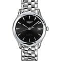 Longines Longines Flagship L4.774.4.52.6  L47744526 механические мужские часы черный циферблат, браслет нержавеющая сталь — вид спереди