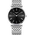 Longines Longines La Grande Classique L4.709.4.51.6  L47094516 кварцевые женские часы черный циферблат, браслет нержавеющая сталь — вид спереди